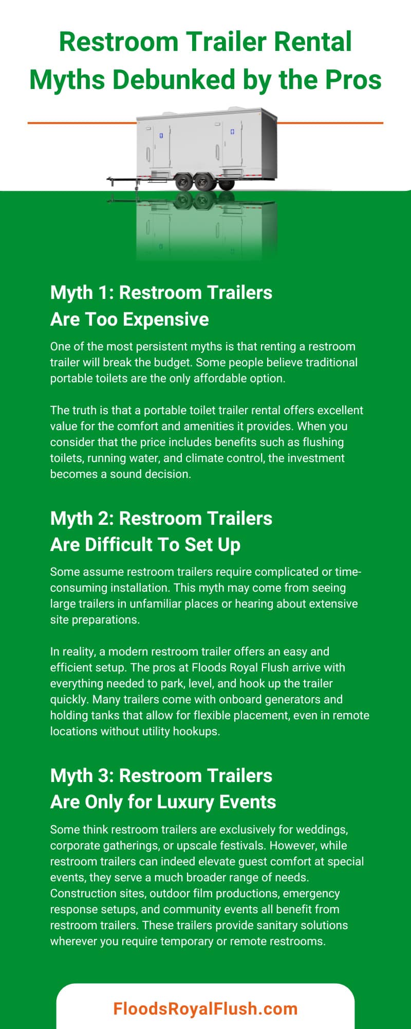 10 Restroom Trailer Rental Myths Debunked by the Pros