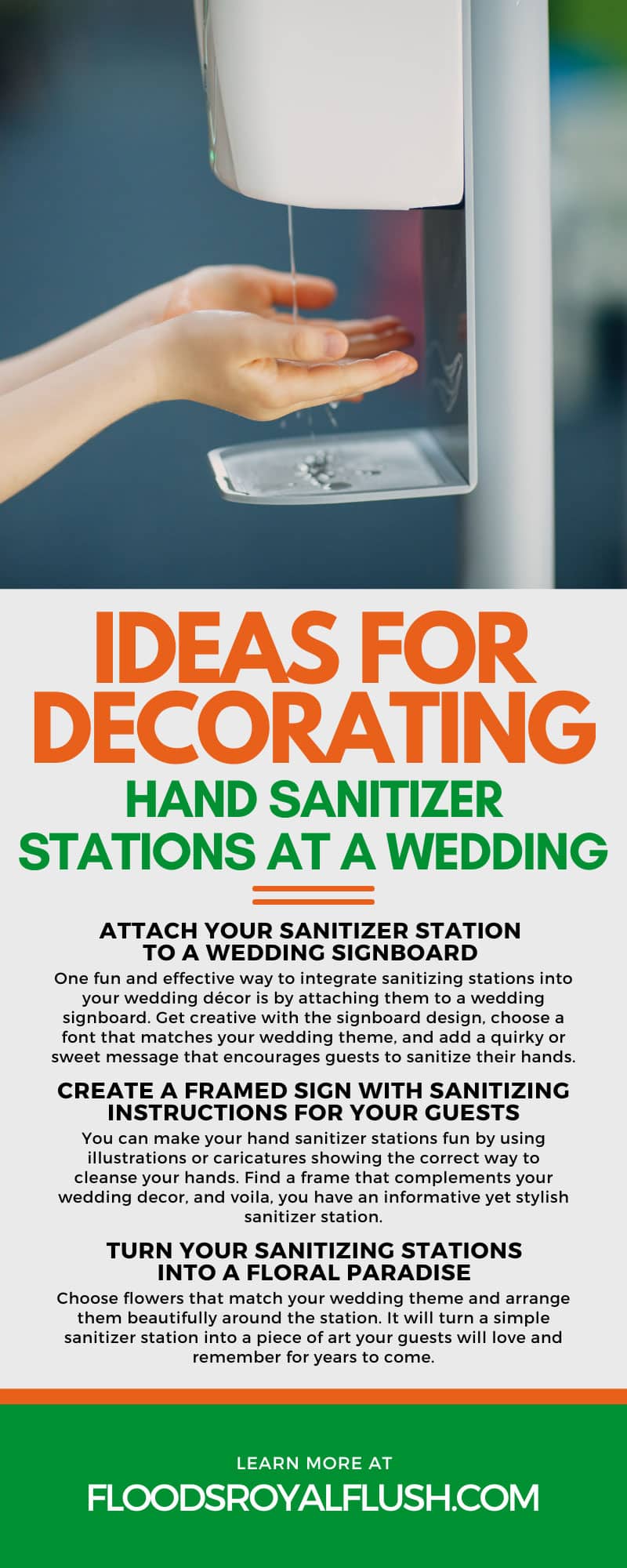Ideas for Decorating Hand Sanitizer Stations at a Wedding